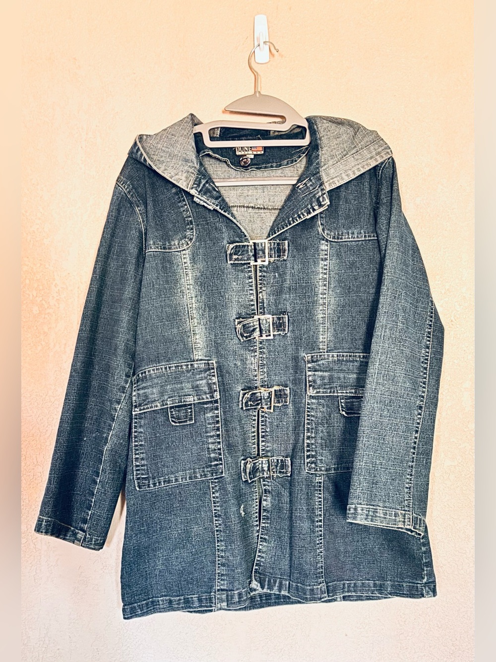 Long Hooded Denim Jacket